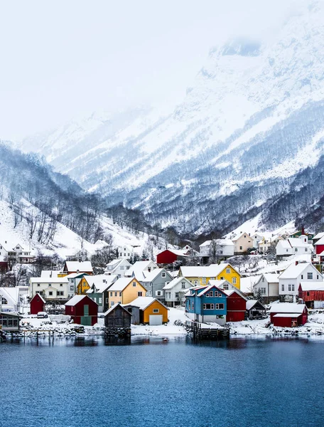 Fiordy norweskie zimą — Zdjęcie stockowe