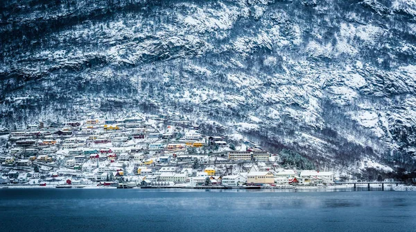 Noorse fjorden in de winter — Stockfoto