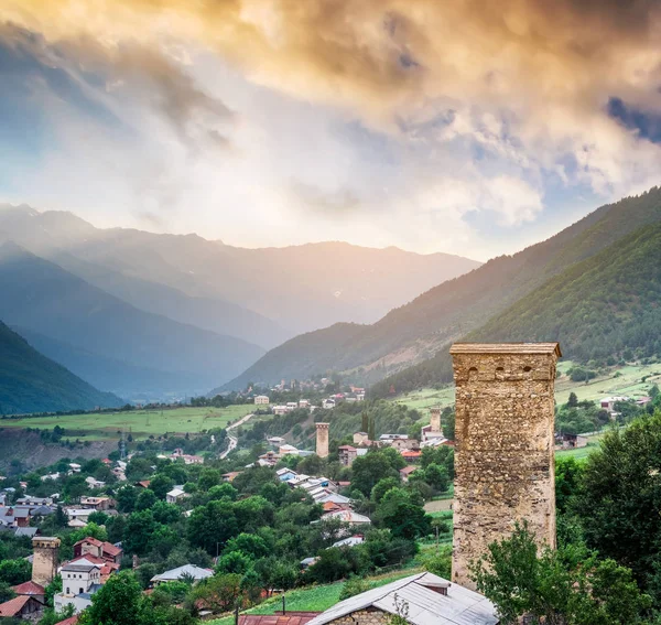 Krajobraz z wieży Svan — Zdjęcie stockowe