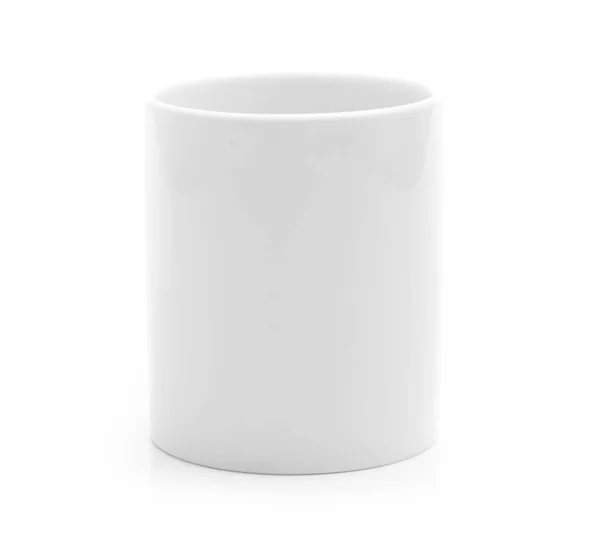 Біла чашка на білому — стокове фото