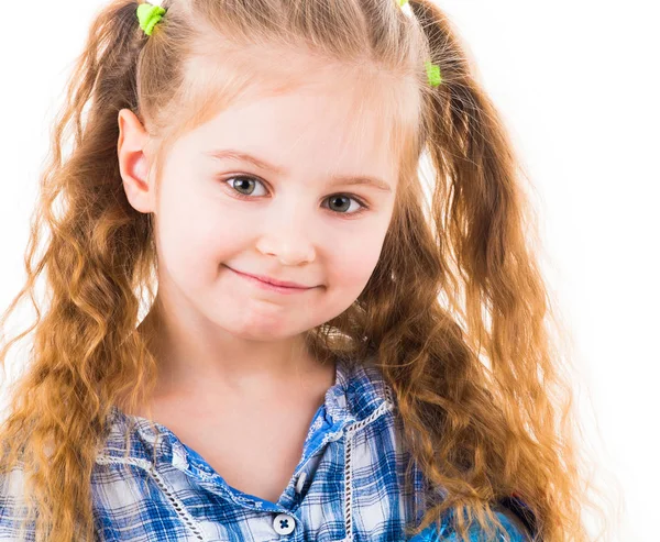 Πορτρέτο του χαρούμενα ξανθό κοριτσάκι — Φωτογραφία Αρχείου