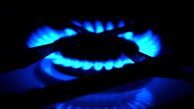 Soba gaz mutfak gaz hob brülör yüzüğü. Bir gaz sobası mavi alev