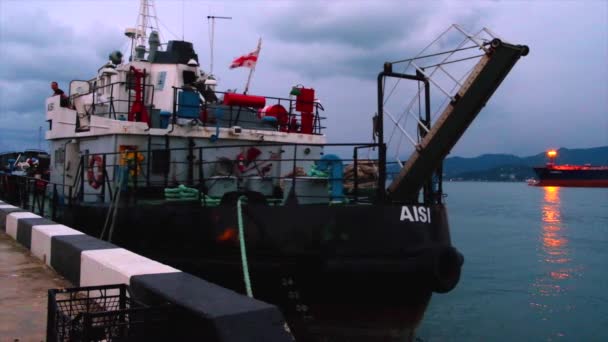 Buque Puerto marítimo de Batumi — Vídeos de Stock