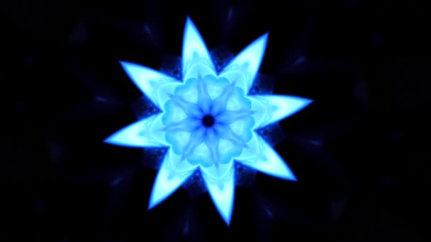 Абстрактная голубая клеидоскопическая газовая горелка — стоковое видео