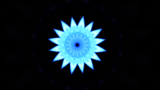 抽象的な青 ksleidoscopic ガス バーナー — ストック動画
