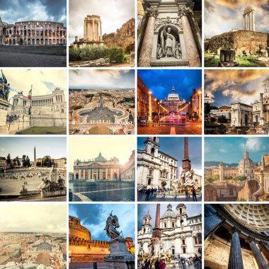 Roma manzaraları kolaj