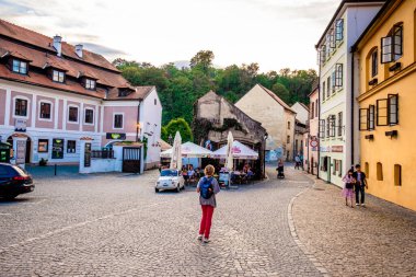 Cesky Krumlov sarı cityscape mimarisi