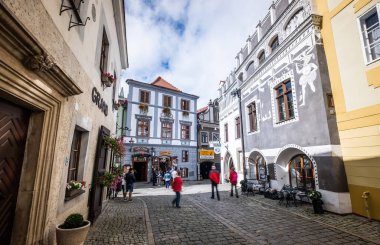 Cesky Krumlov sarı cityscape mimarisi