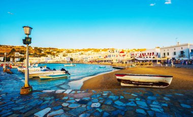 Mykonos adasının manzarası