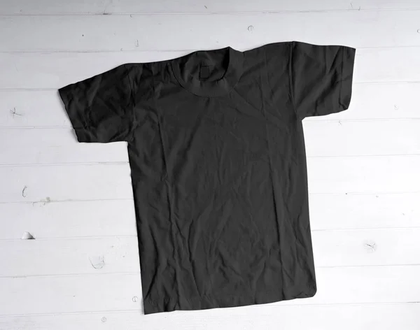 Black cotton t-shirt — Stock Photo, Image