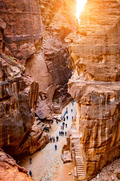 Percorso roccioso a Petra, Giordania — Foto Stock