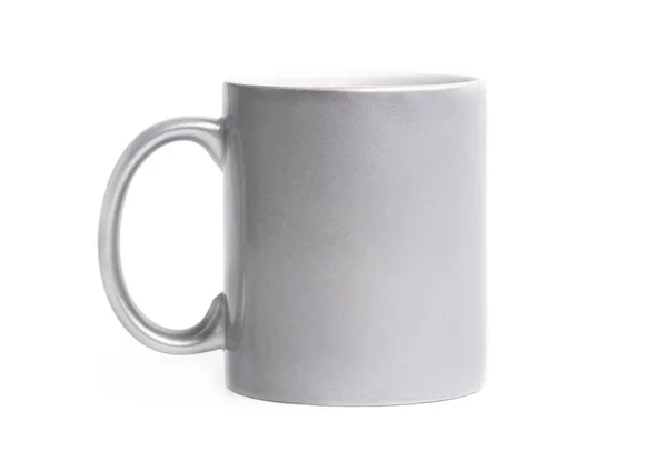 Taza de cerámica color plata aislado — Foto de Stock