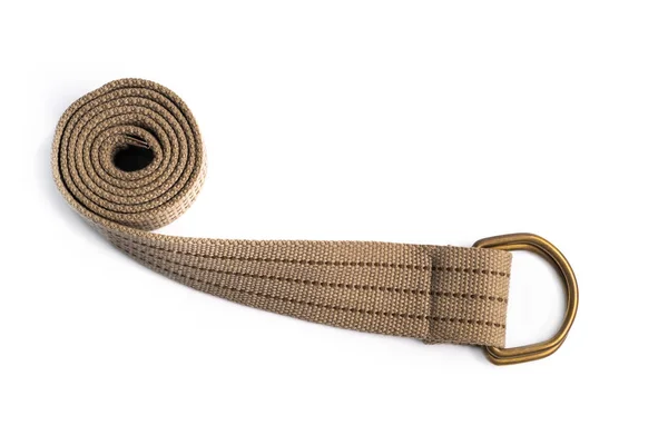 Ceinture textile marron isolée sur fond blanc — Photo