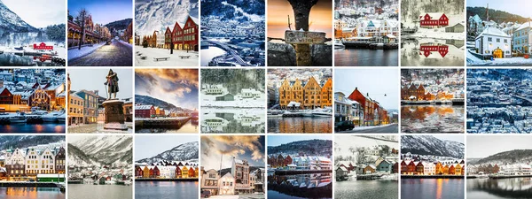 Bergen mekanlara kolaj — Stok fotoğraf