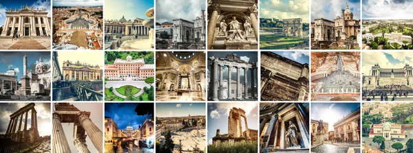 Collage des curiosités de Rome — Photo