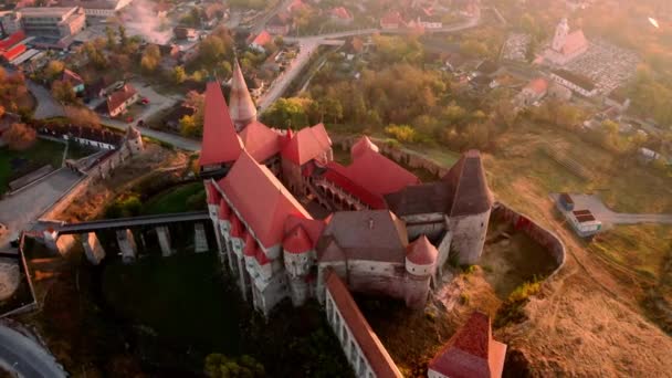 Kasteel van Corvin in Hunedoara — Stockvideo