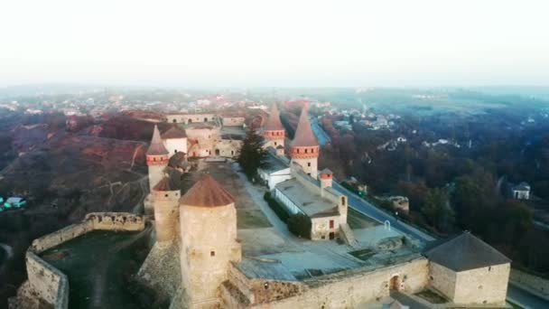 Средневековый Каменец-Подольский замок — стоковое видео