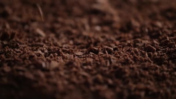 Dark chocolate flakes — Stock Video