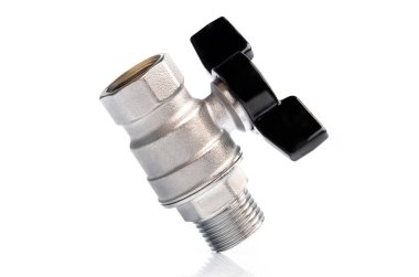 Beyaz arkaplanda izole edilmiş vanayı kontrol et