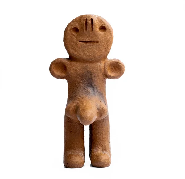 Ancient clay male figurine from Canary Islands Stock Photo