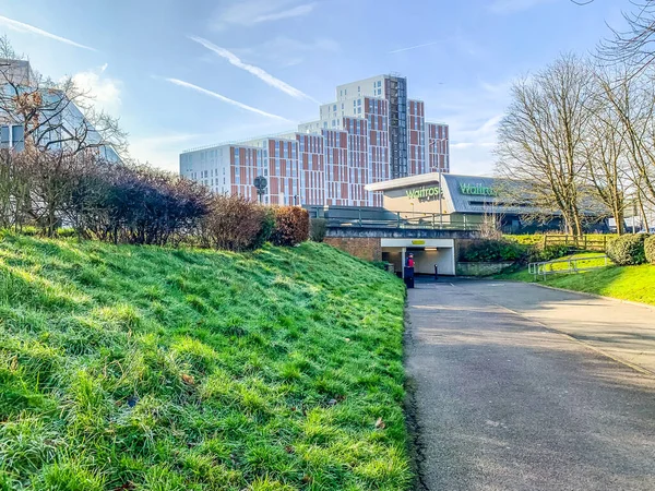 Waitrose Süpermarket, Bracknell, Berkshire, İngiltere 8 Şubat 2020 — Stok fotoğraf