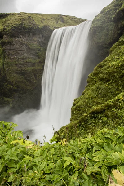 Cascada y acantilado de larga exposición —  Fotos de Stock