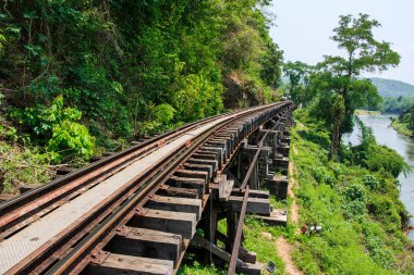 tren içinde Kanchanaburi il Tayland