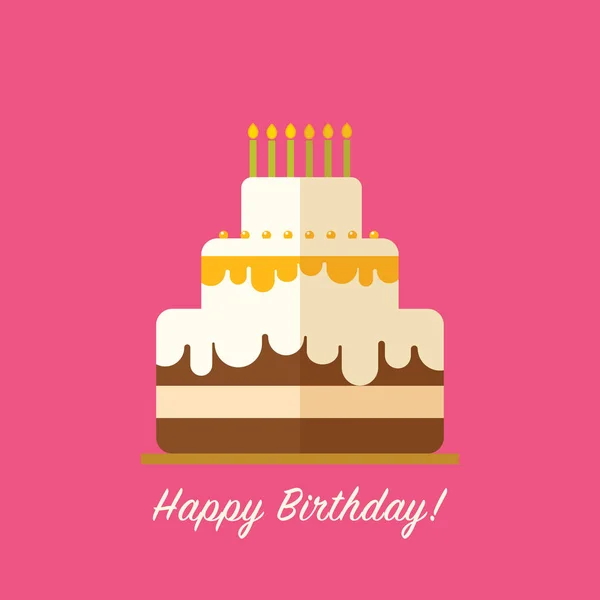 Happy birthday cake — Stock Vector