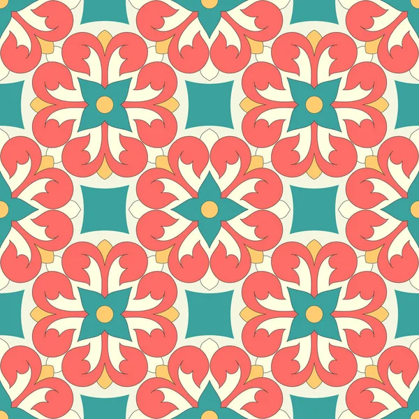 Vektör seamless süs modeli. Renkli Fas Portekizce döşer