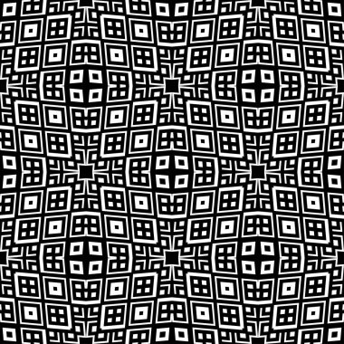 Bir zarif siyah beyaz vektör desen geometrik kare kiremit