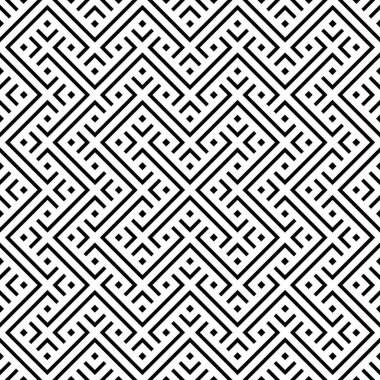 Bir zarif siyah beyaz vektör desen geometrik kare kiremit