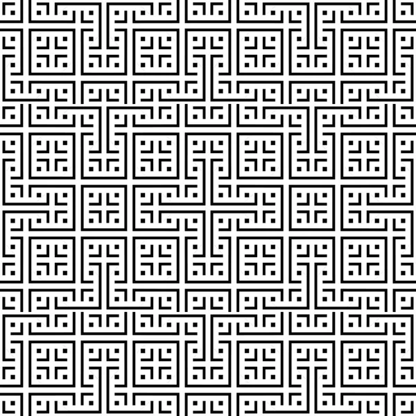 Элегантный черно-белый векторный узор, геометрическая квадратная плитка — стоковый вектор
