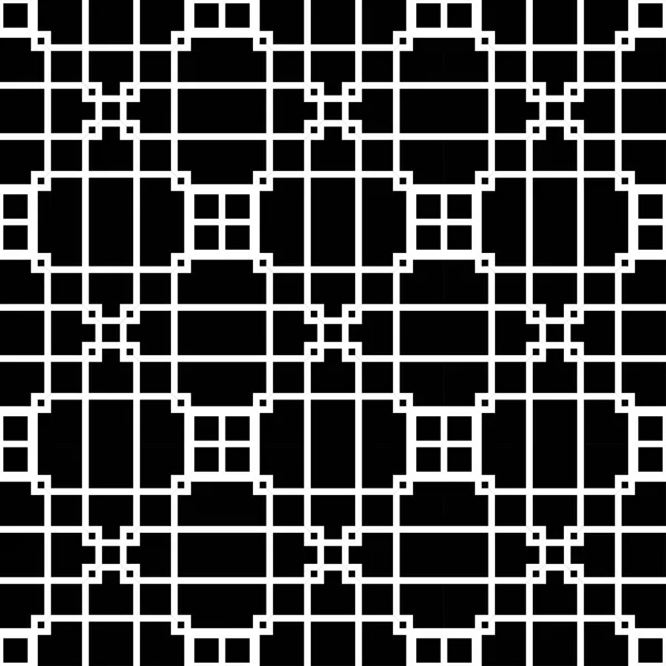 An elegant black and white vector pattern, geometric square tile — Stock Vector