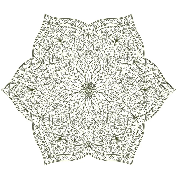 Padrão redondo Mandala com elementos decorativos desenhados à mão . —  Vetores de Stock