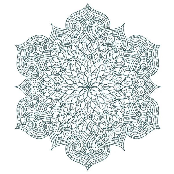 Ronde Mandala patroon met handgetekende decoratieve elementen. — Stockvector