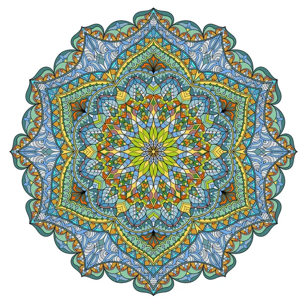 Patrón redondo Mandala con elementos decorativos dibujados a mano . — Archivo Imágenes Vectoriales