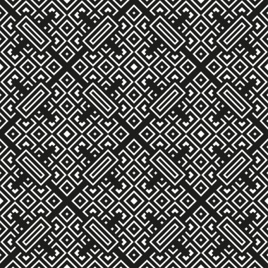 Geometrik seamless modeli siyah beyaz renk