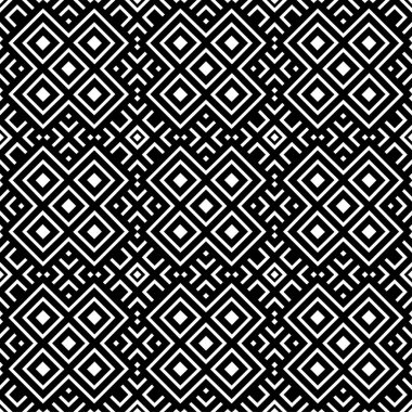 Geometrik seamless modeli siyah beyaz renk
