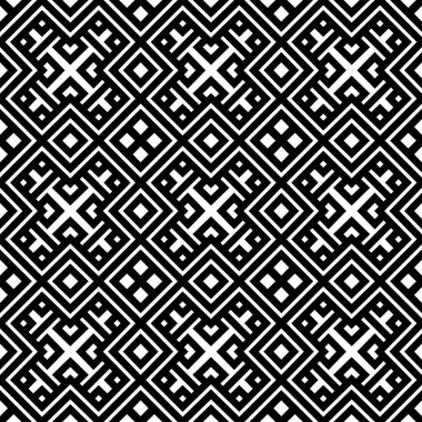 Geometrik seamless modeli siyah beyaz renk