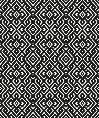 Geometrik seamless modeli siyah beyaz renk