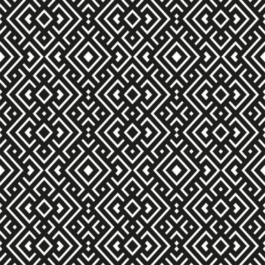 Geometrik seamless modeli siyah beyaz renk