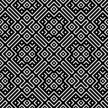 Geometrik seamless modeli siyah beyaz renk