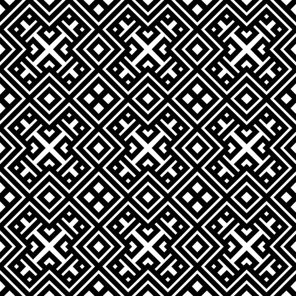 Geometrical seamless pattern black and white color — Stock Vector