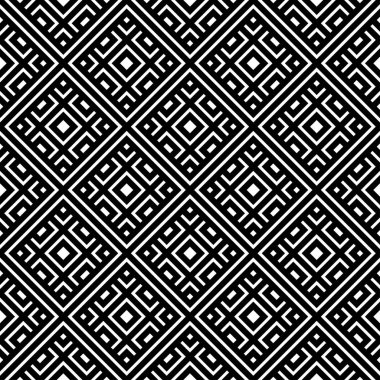 Geometrik seamless modeli siyah beyaz renk