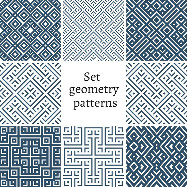 Ensemble de motifs ornementaux pour décors et textures — Image vectorielle