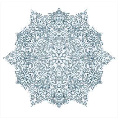 Yuvarlak Mandala desen çizilmiş dekoratif elemanları ile.