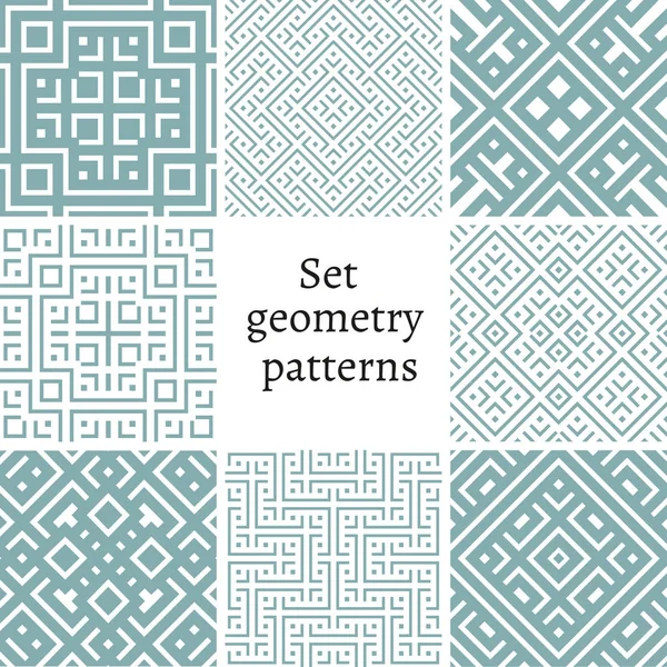 Conjunto de patrones ornamentales para fondos y texturas — Vector de stock