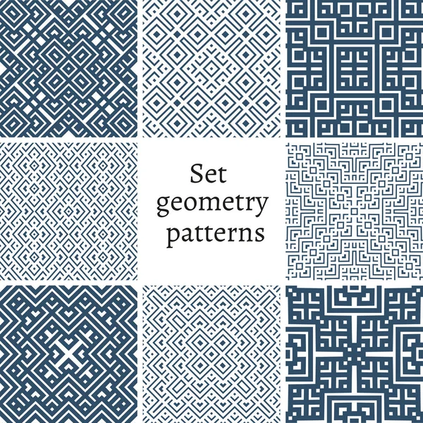 Conjunto de patrones ornamentales para fondos y texturas — Vector de stock