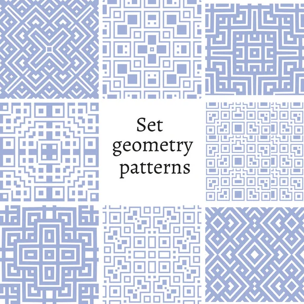 Conjunto de patrones ornamentales para fondos y texturas — Vector de stock
