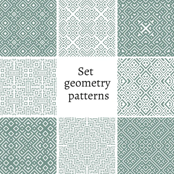 Conjunto de patrones ornamentales para fondos y texturas — Vector de stock